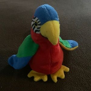 TY red parrot named jabber no tags